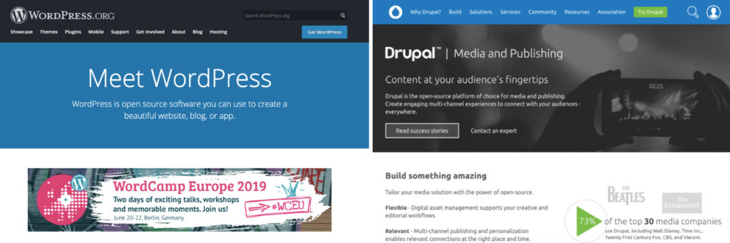 WordPress vs Drupal