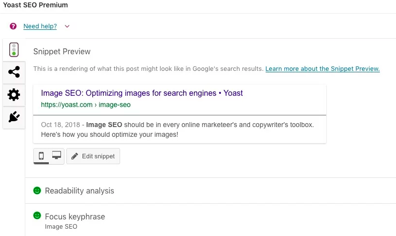 Yoast focus keyword